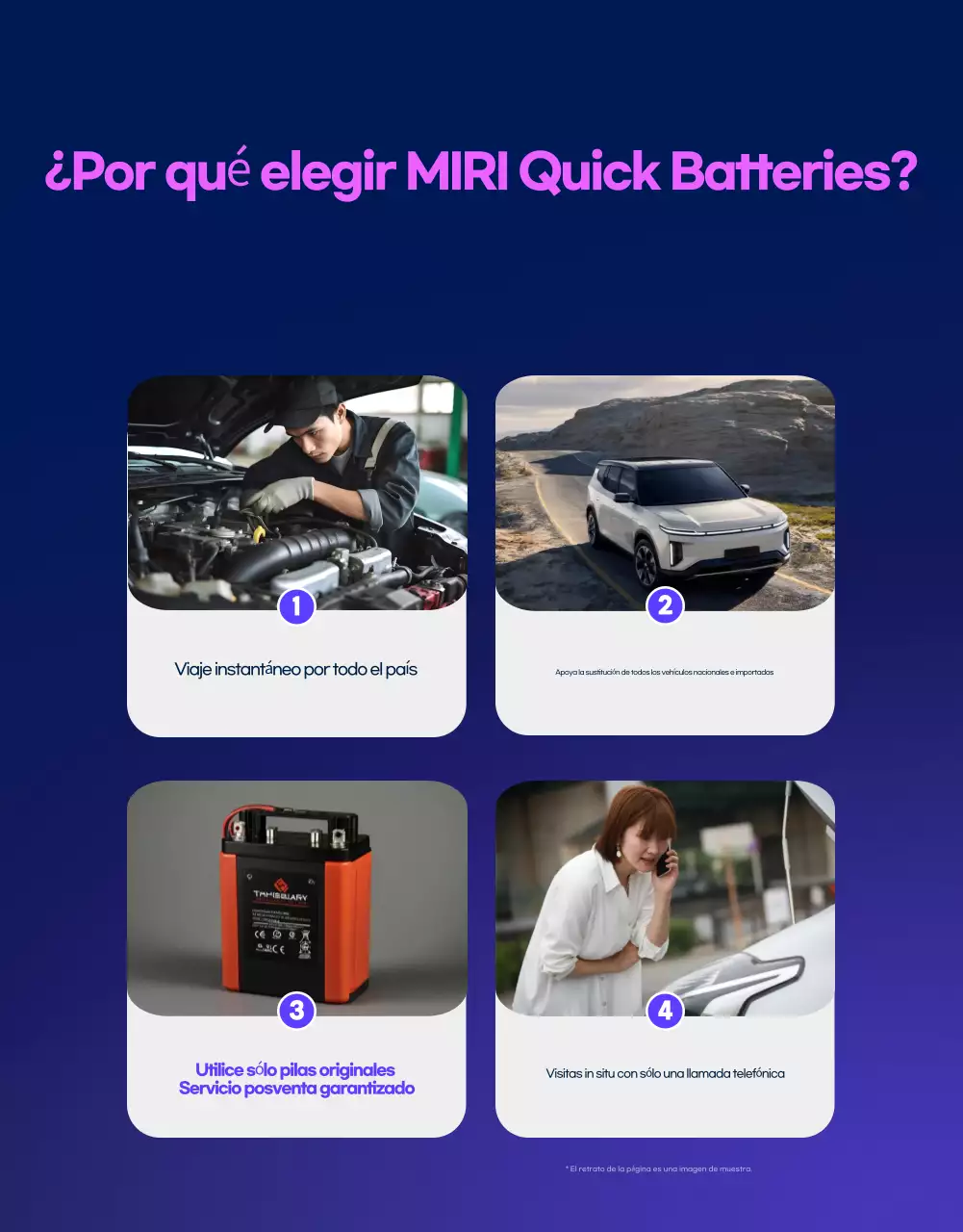 Anuncio de coche moderno azul