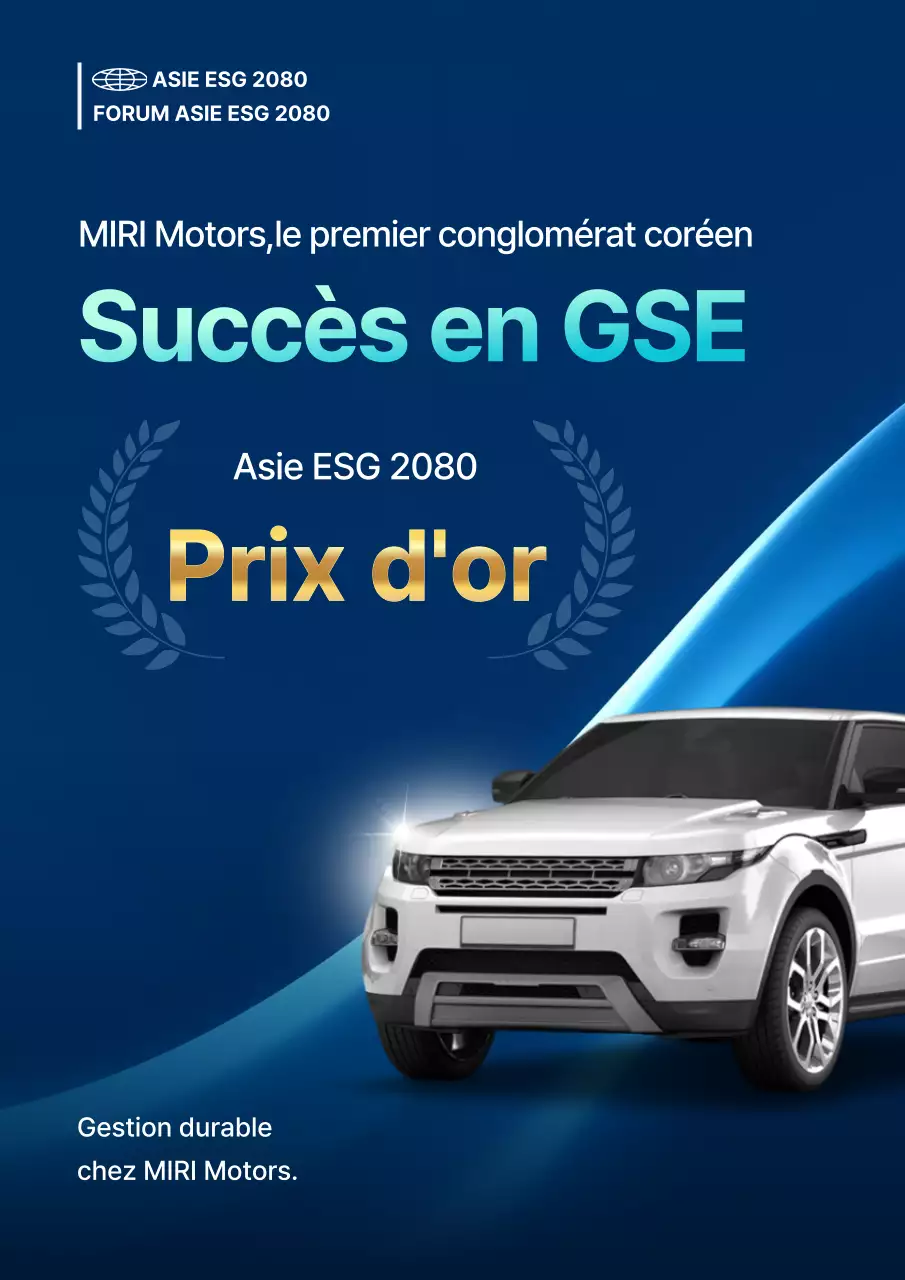 Voiture moderne bleue : promotion de la durabilité d'entreprise