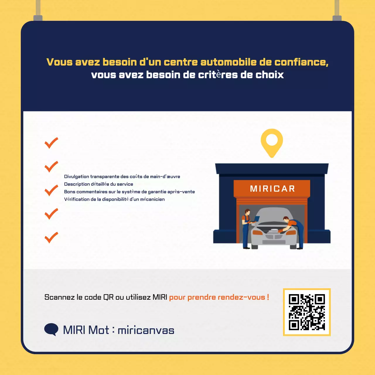 Publicité pour une voiture moderne jaune