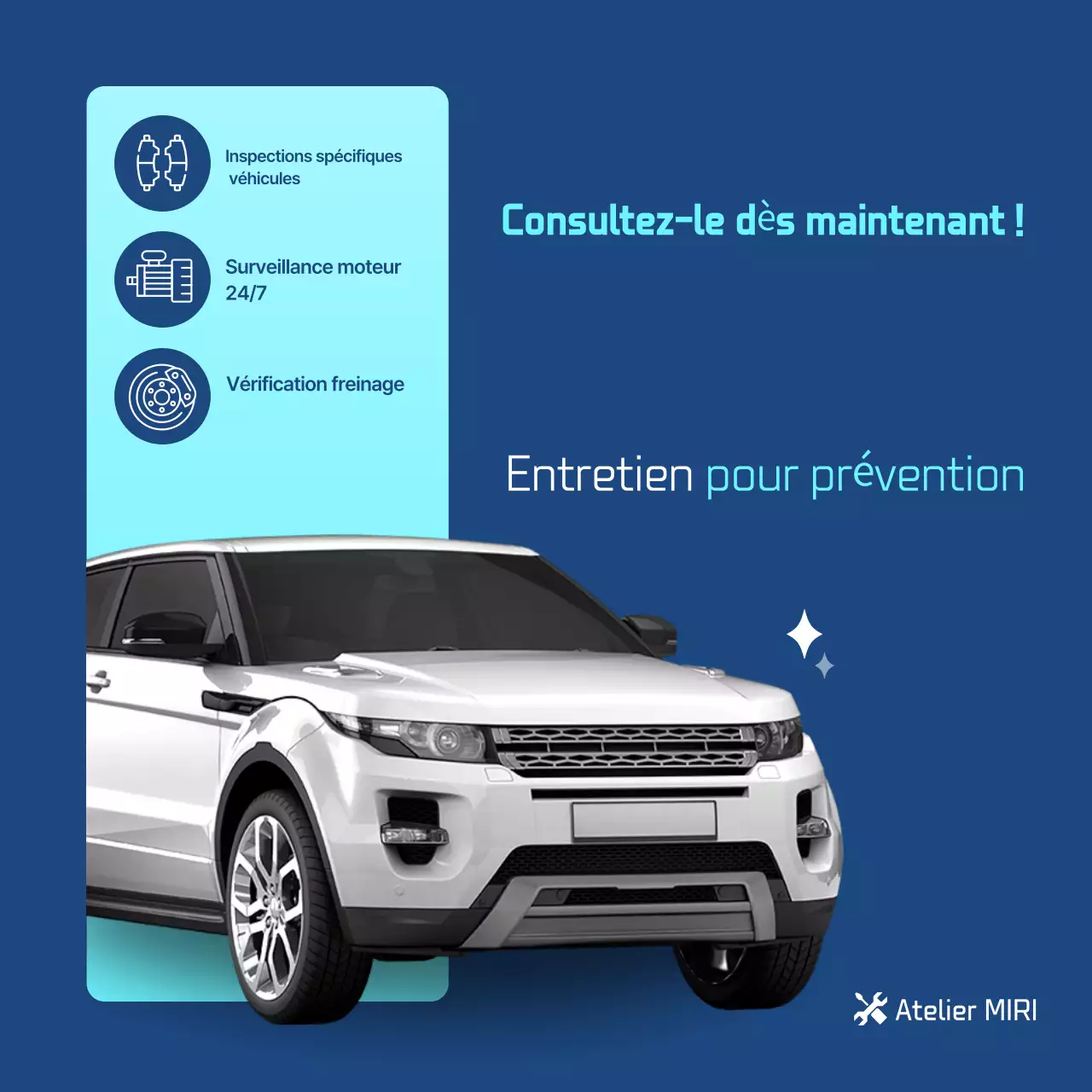 Guide d'inspection des voitures modernes bleues