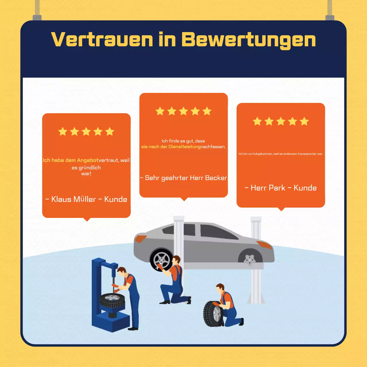 Gelbe moderne Autowerbung