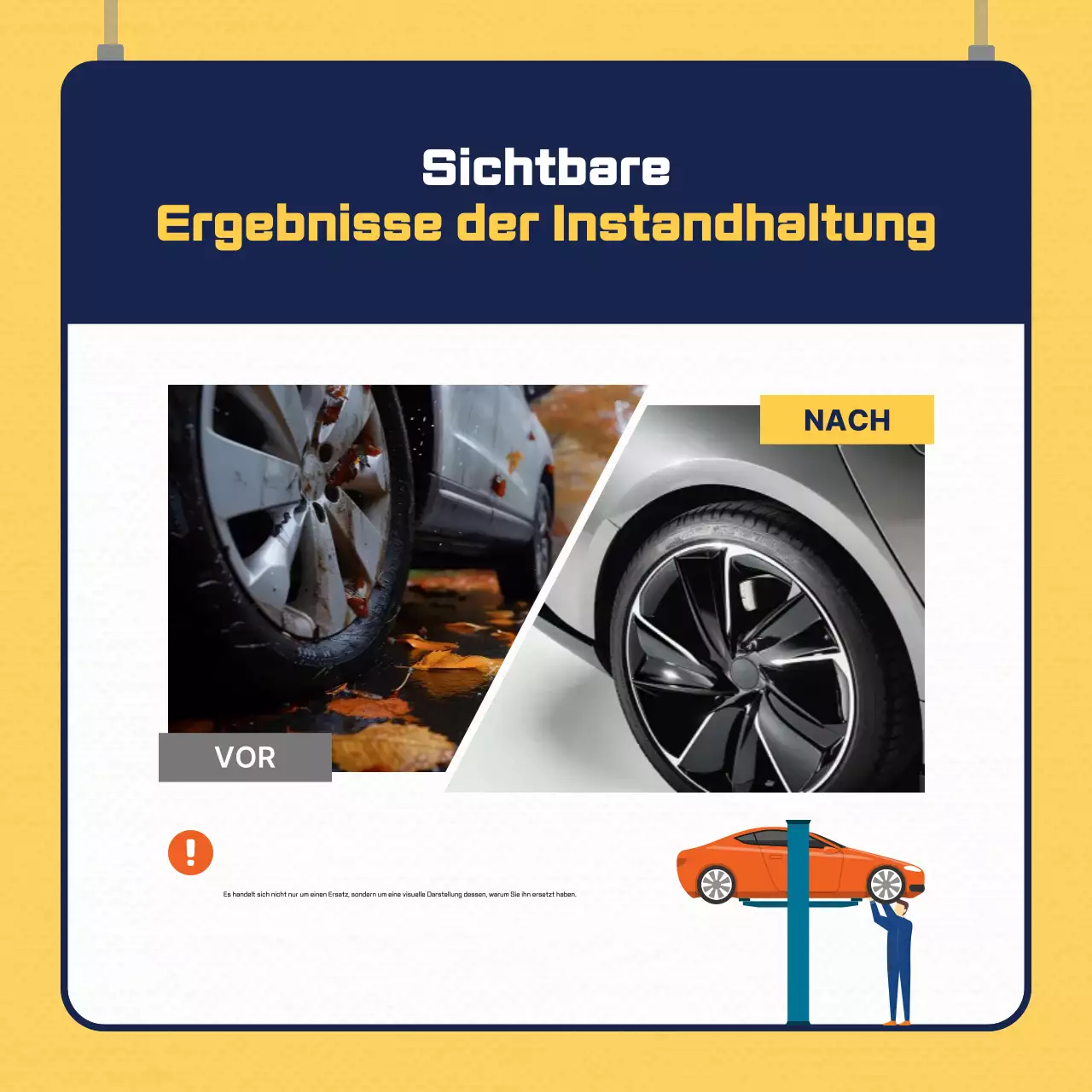 Gelbe moderne Autowerbung
