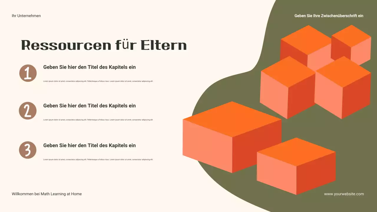 Elternhandbuch für die alltägliche Mathematik zu Hause - Präsentation