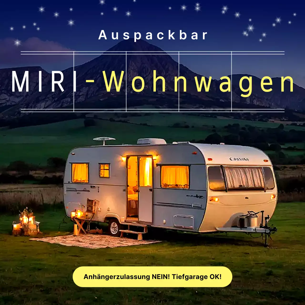 Marineblaue moderne Wohnmobil-Werbung