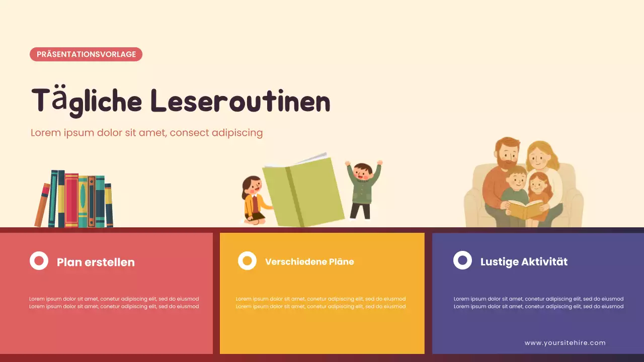 Gelbe illustrierte Präsentation zum Thema Heimunterricht