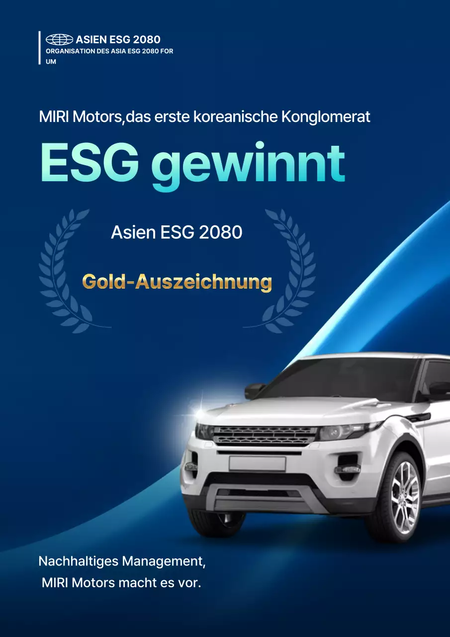 Blaues modernes Auto Corporate Sustainability Promotion