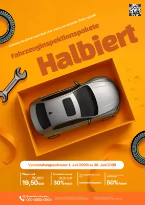 Orange Modern Car Care Rabattaktion