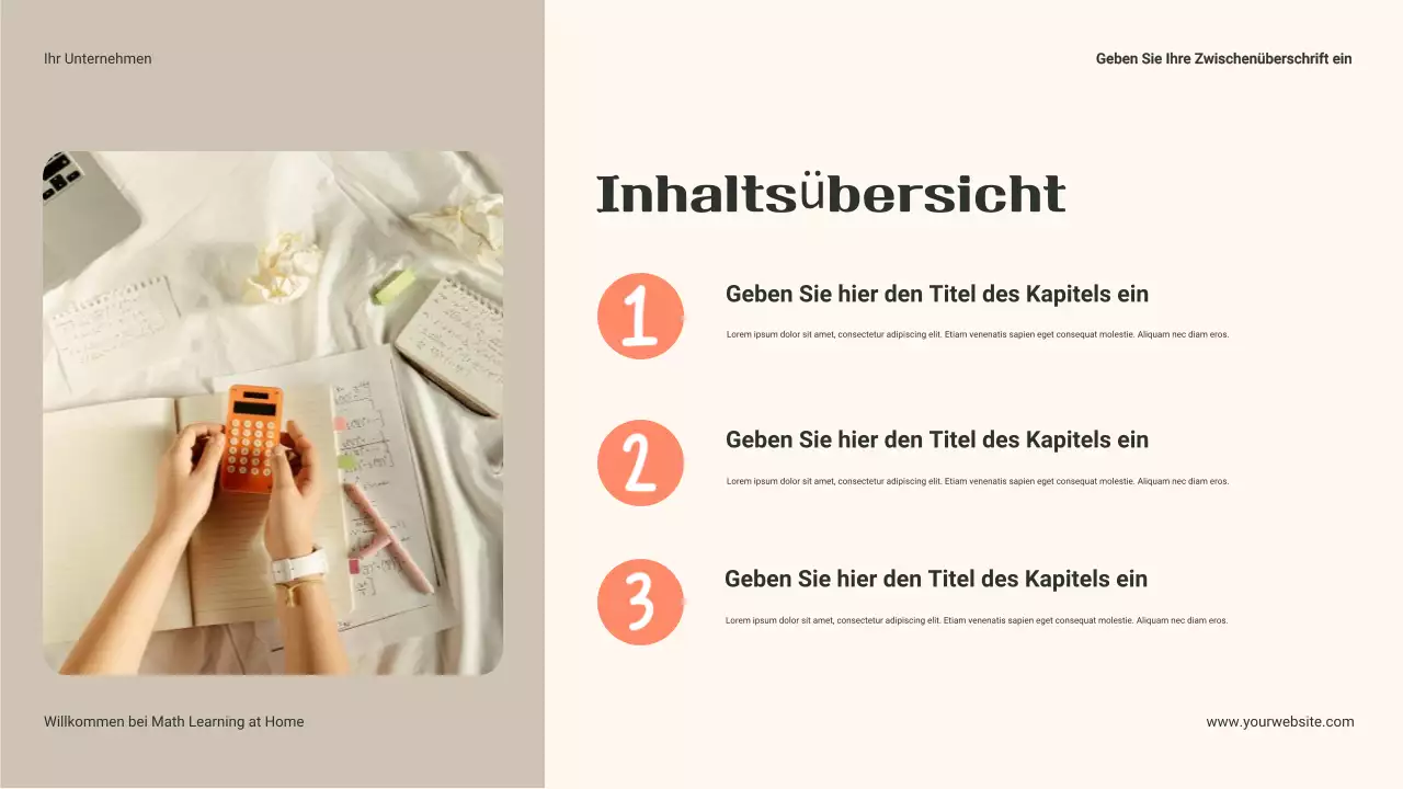 Elternhandbuch für die alltägliche Mathematik zu Hause - Präsentation