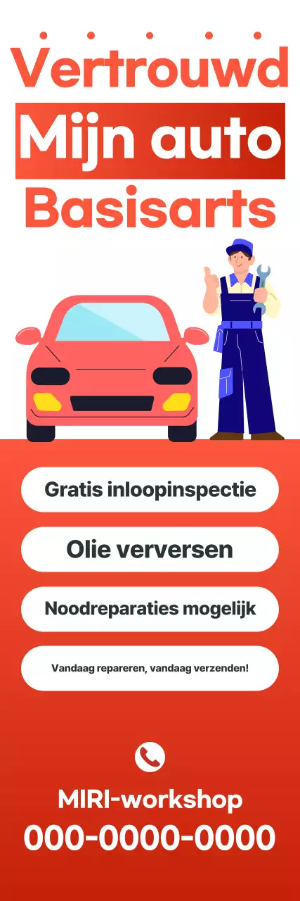 Rode eenvoudige auto-advertentie