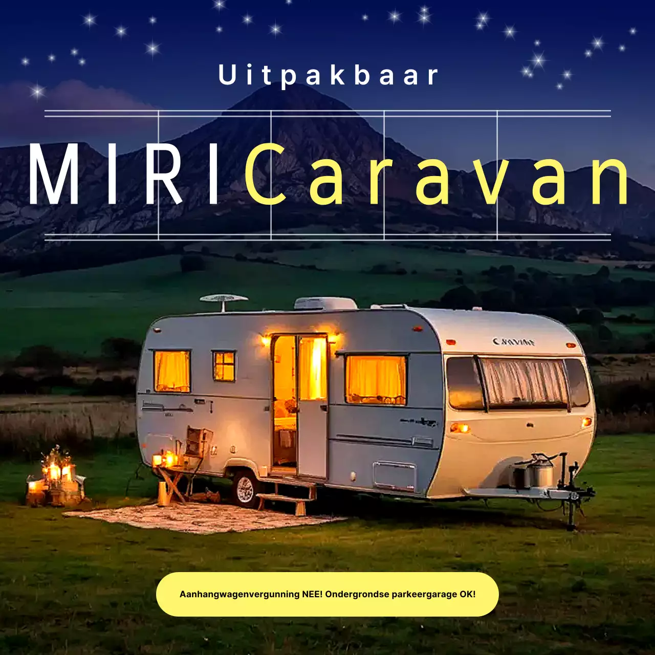 Advertentie voor een moderne Navy Camper Van
