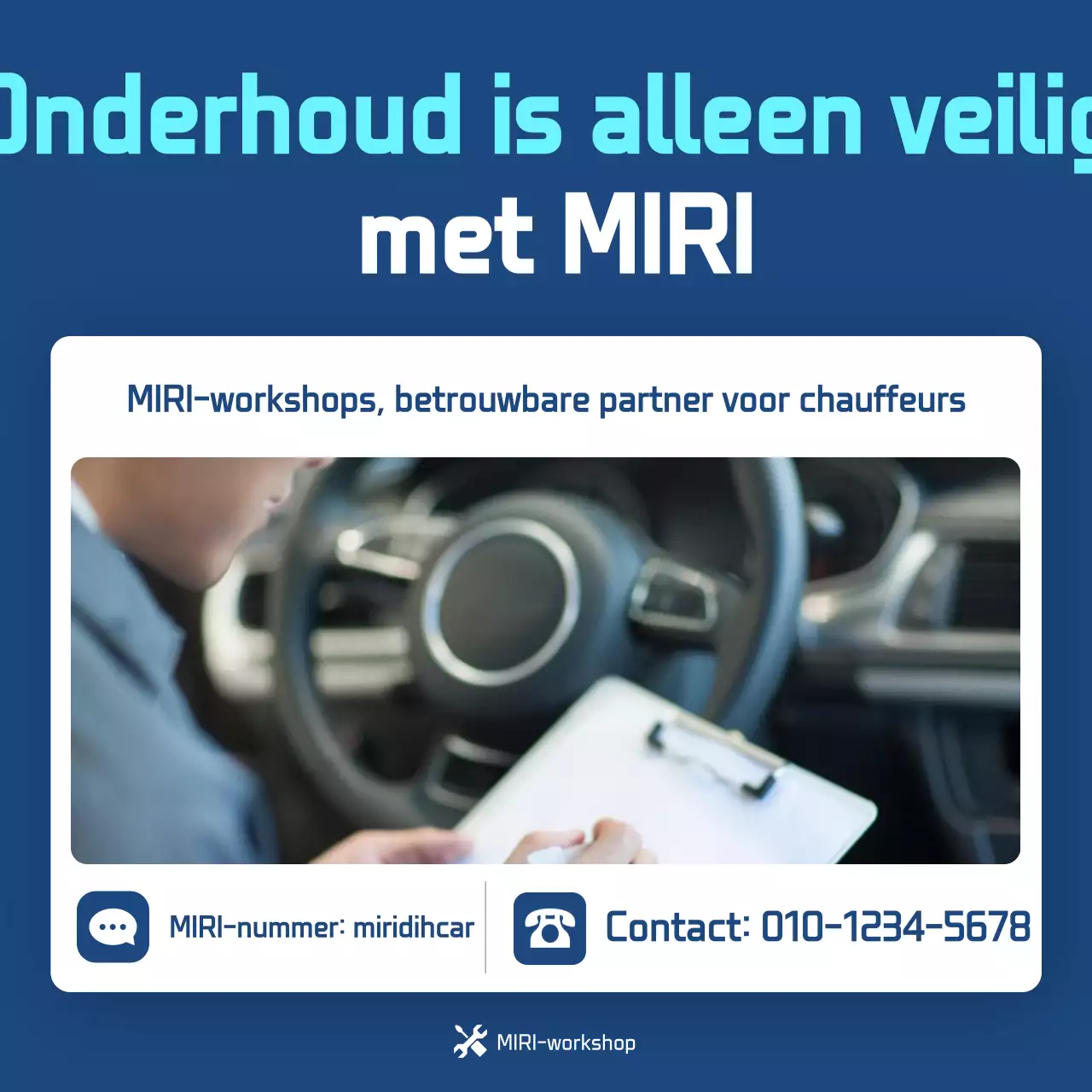Blauwe moderne auto-inspectiegids