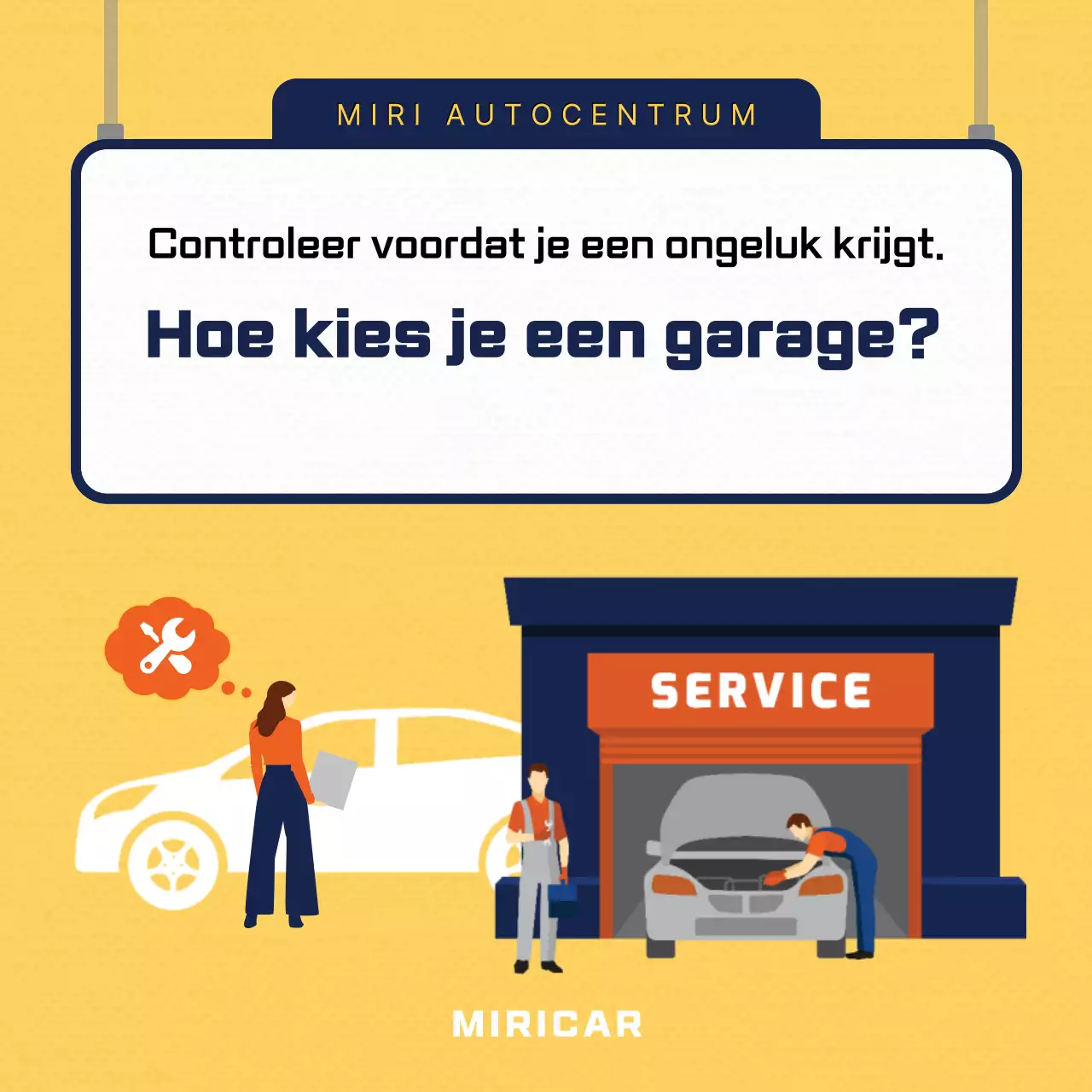 Gele moderne auto-advertentie