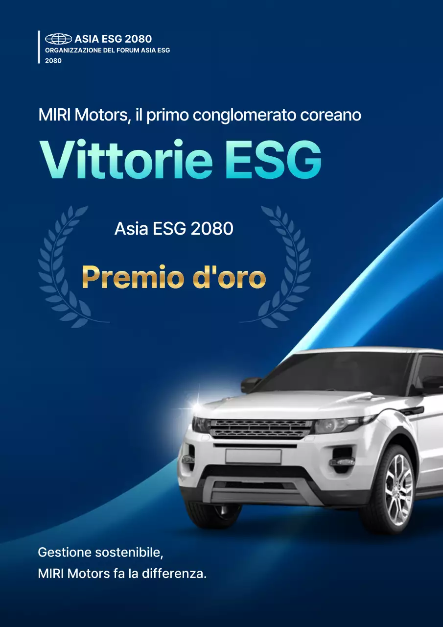 Promozione della sostenibilità aziendale di Blue Modern Car