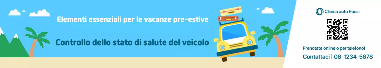 Pubblicità di ispezione auto semplice blu cielo