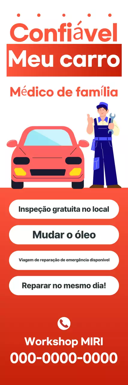 Anúncio de carro simples vermelho
