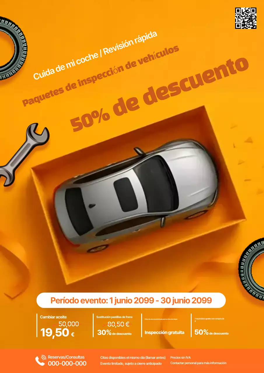 Evento de descuento en el cuidado del automóvil moderno de Orange