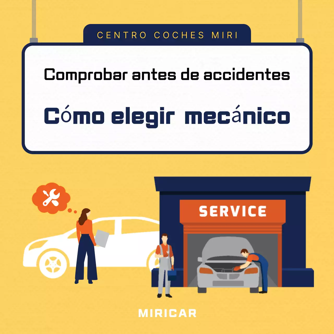 Anuncio de coche moderno amarillo