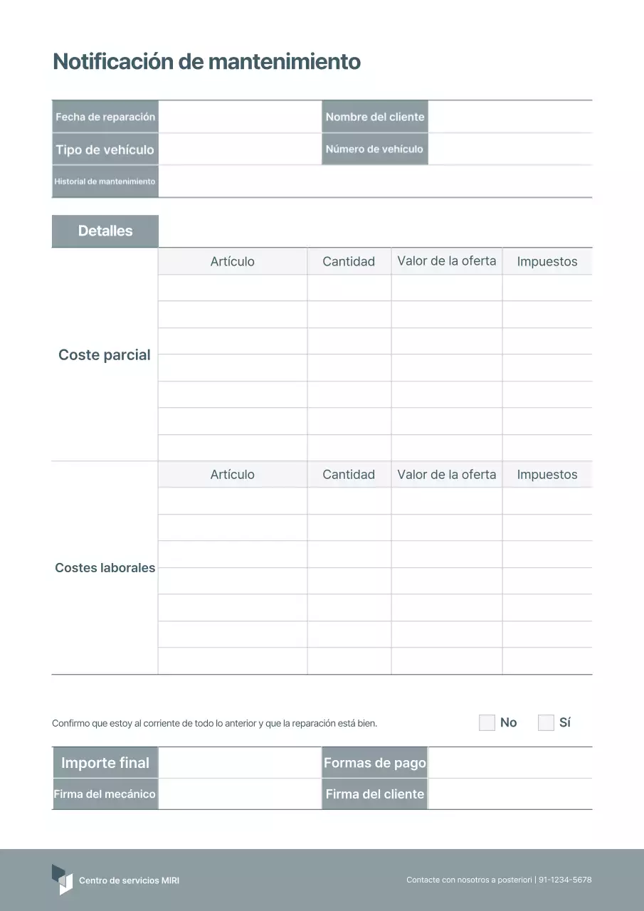 Certificado de finalización del mantenimiento básico de vehículos Gray