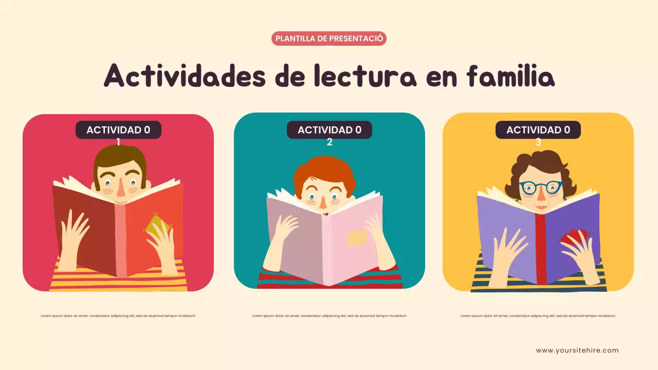 Presentación ilustrada de educación en casa en amarillo