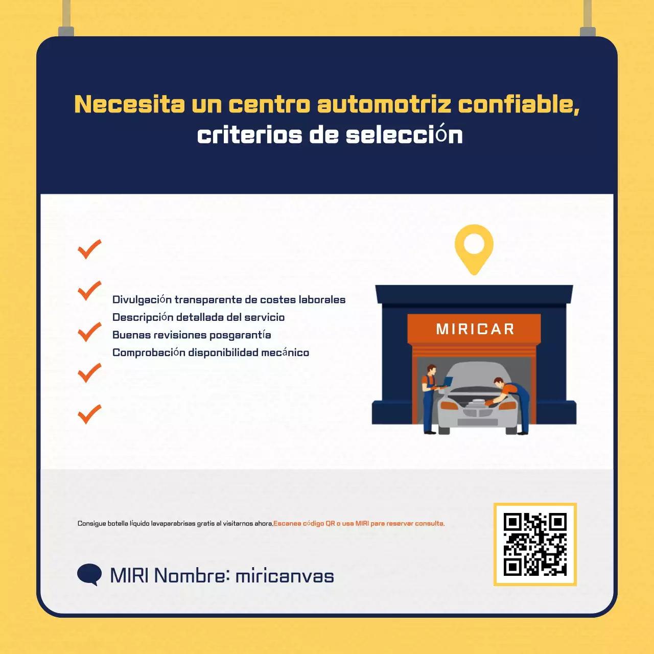 Anuncio de coche moderno amarillo