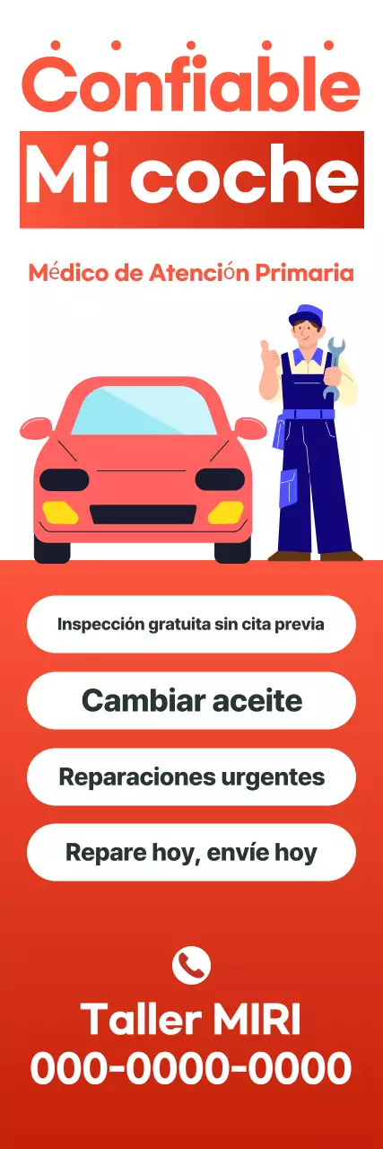 Anuncio de coche rojo sencillo