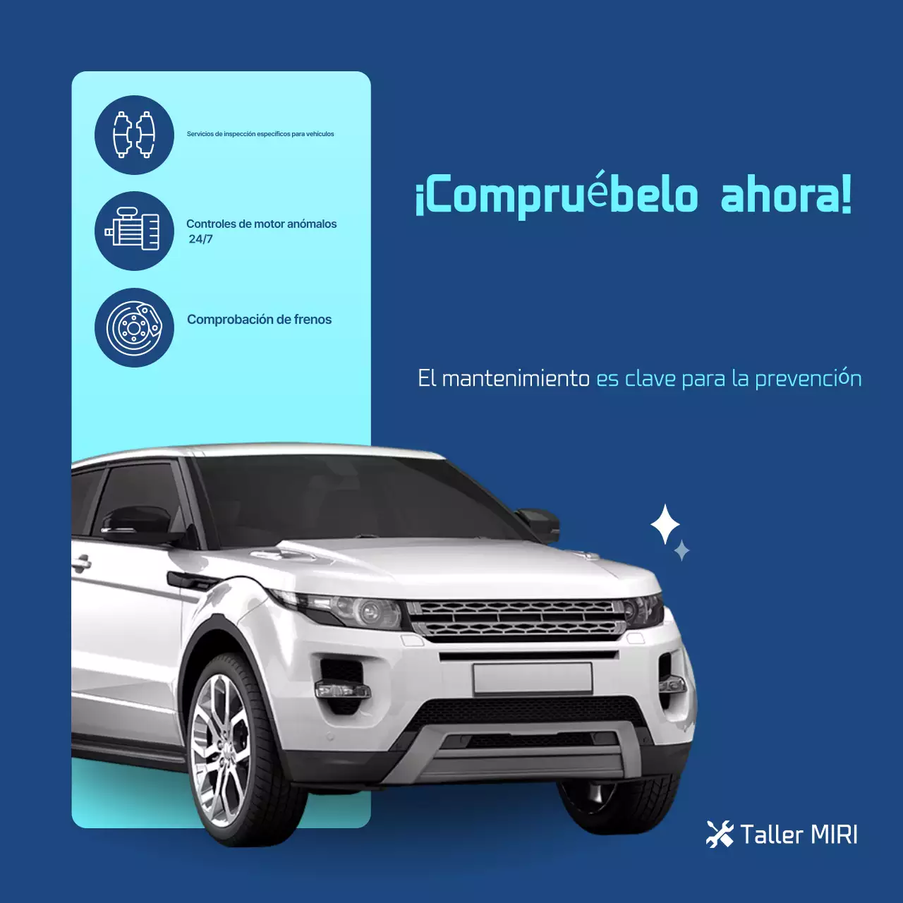 Guía de inspección de vehículos modernos azules