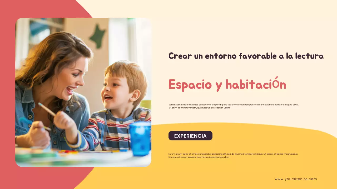Presentación ilustrada de educación en casa en amarillo