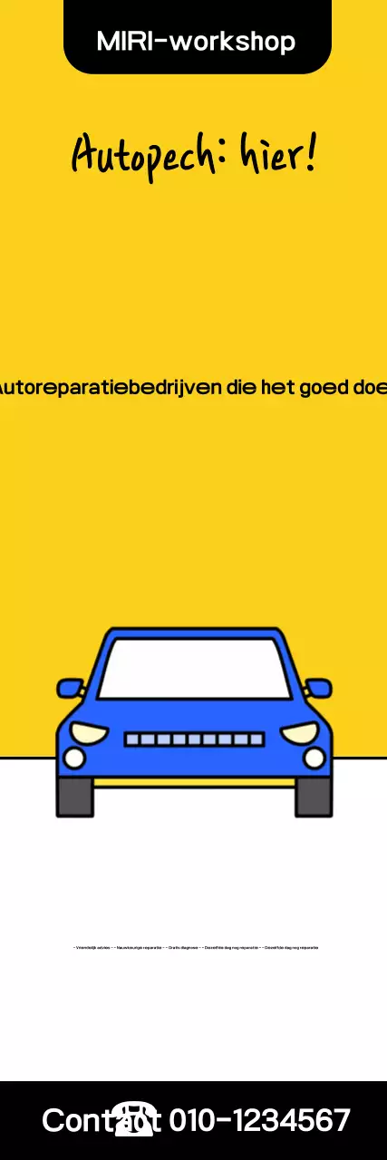 Gele moderne autoreparatiewerkplaatsadvertentie