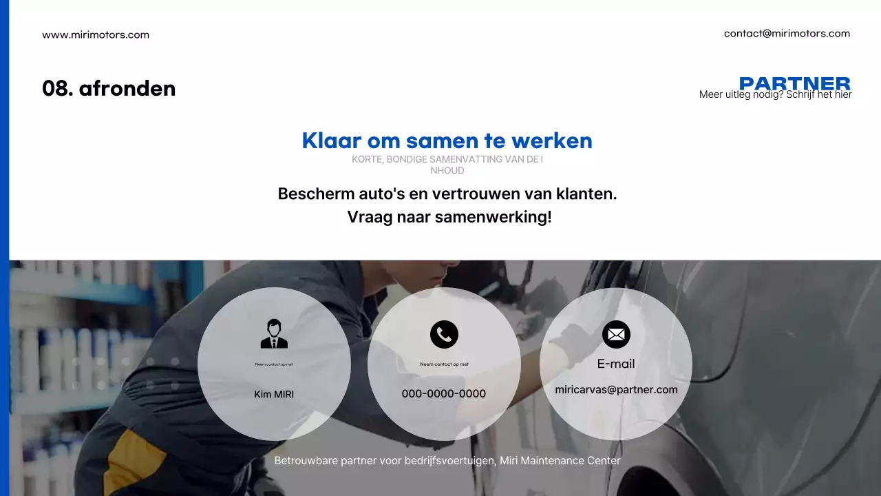 Advertentie voor blauwe moderne autoreparatie