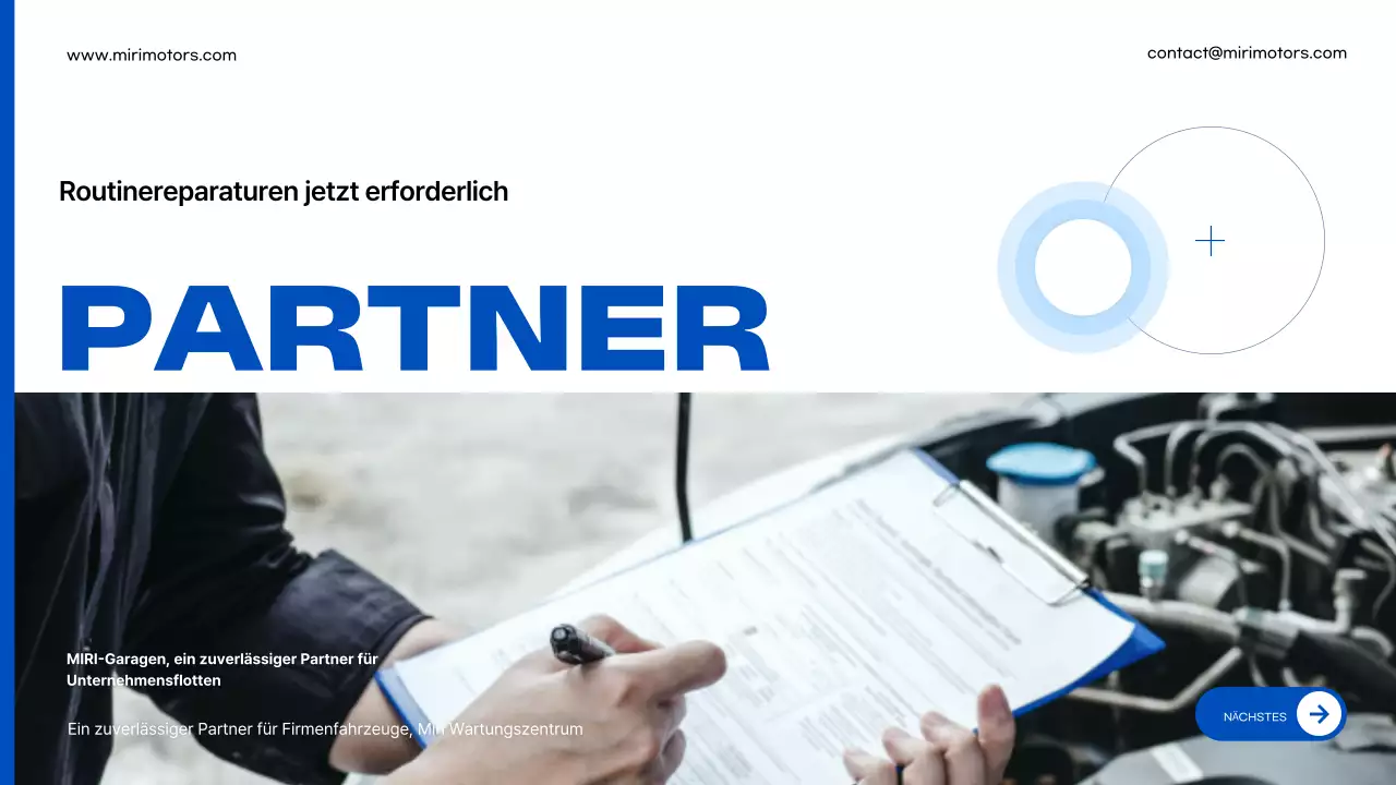 Blaue moderne Autoreparaturanzeige