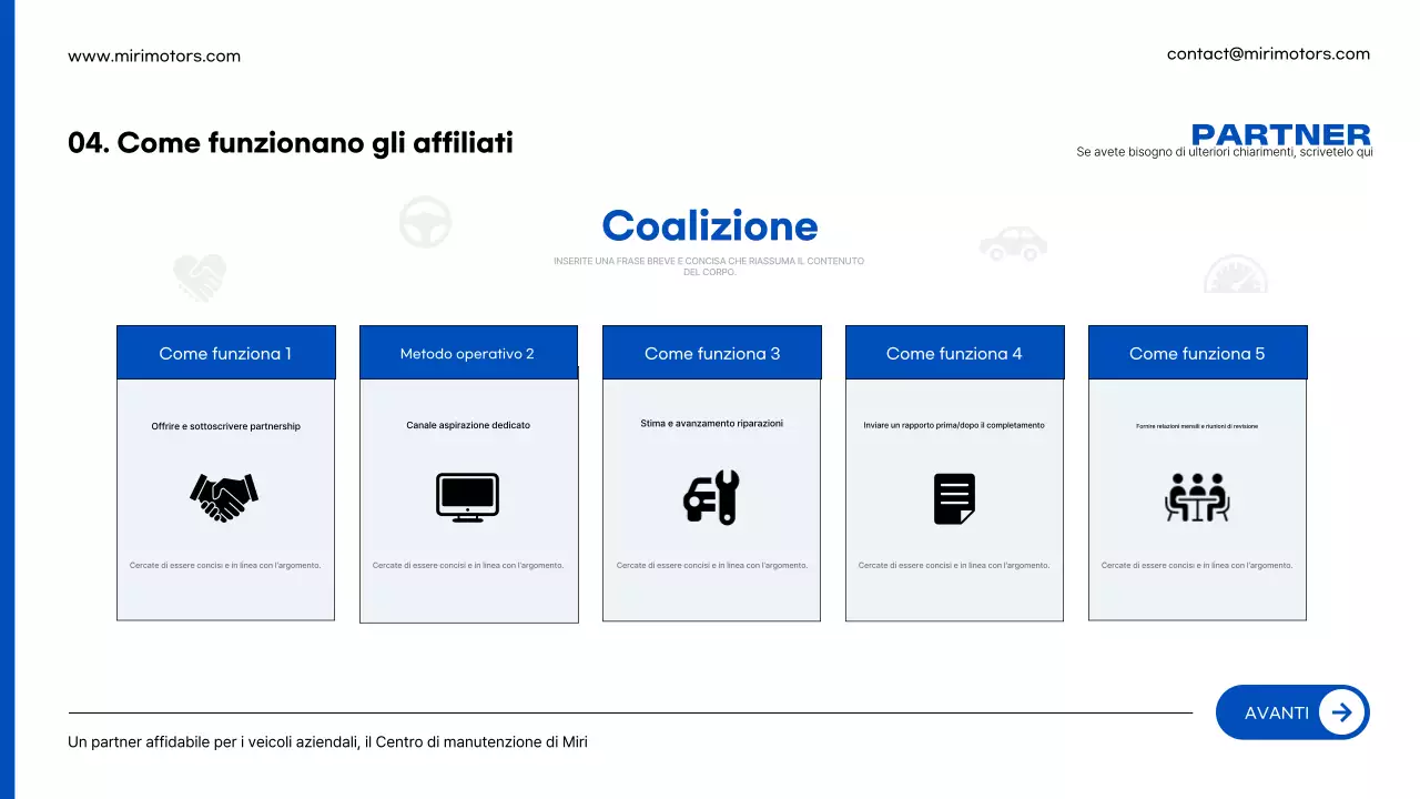 Pubblicità di riparazione auto moderne blu
