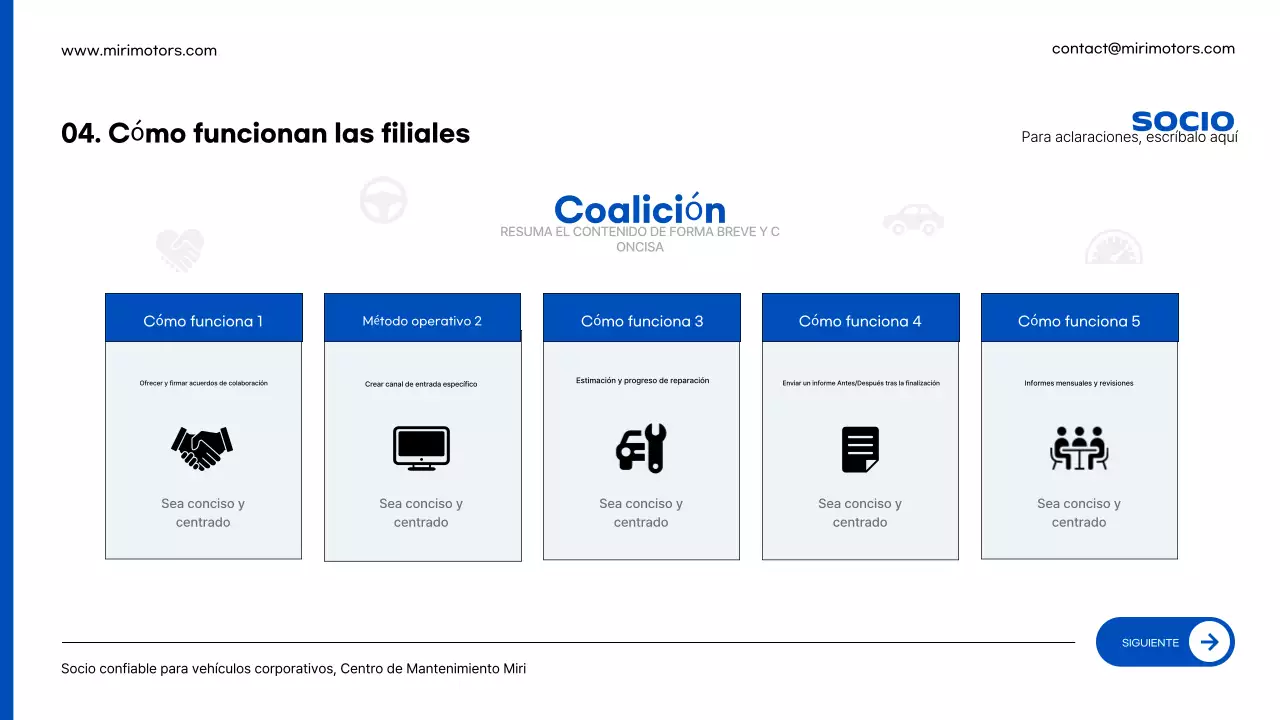 Anuncio de reparación de coches modernos de color azul