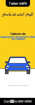 Anuncio de taller mecánico moderno amarillo