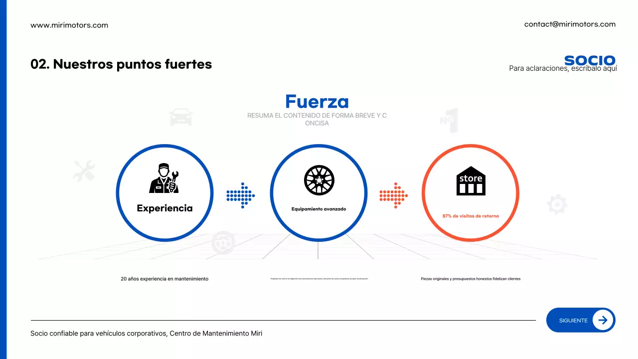 Anuncio de reparación de coches modernos de color azul