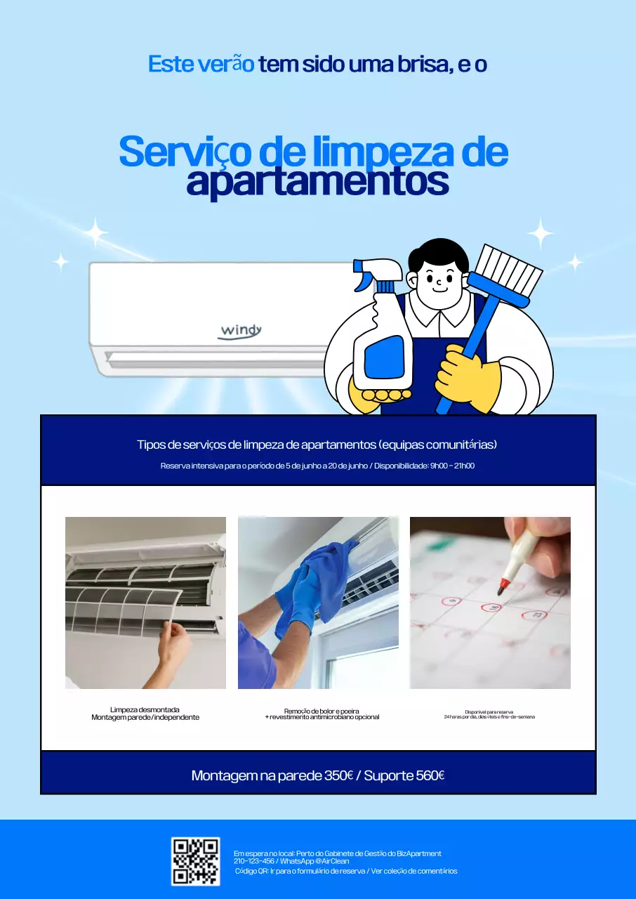 Anúncio do serviço de limpeza Sky Blue Clean