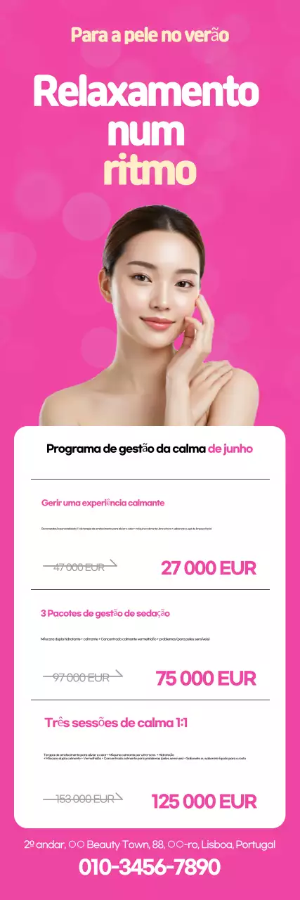 Anúncio de cuidados com a pele rosa moderno