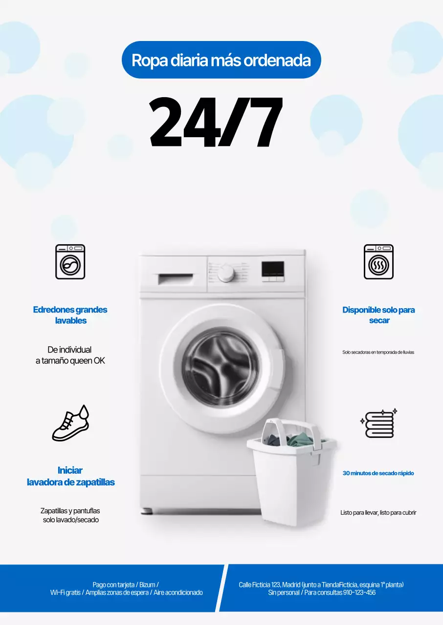 Promoción del servicio de lavandería moderna Sky Blue