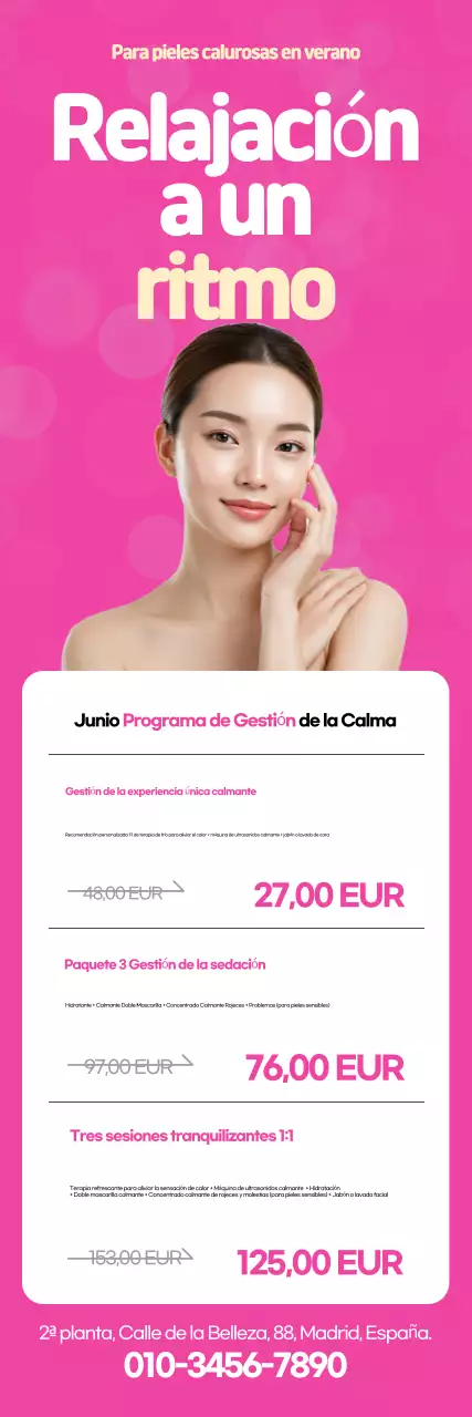 Anuncio de cuidado de la piel moderno de color rosa