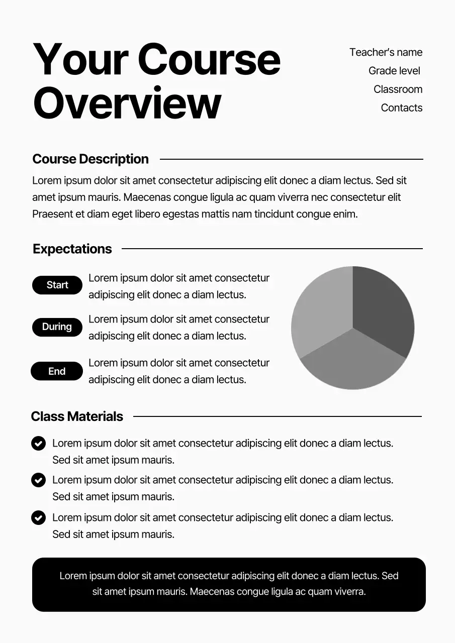 Grey Modern Course Guide Poster