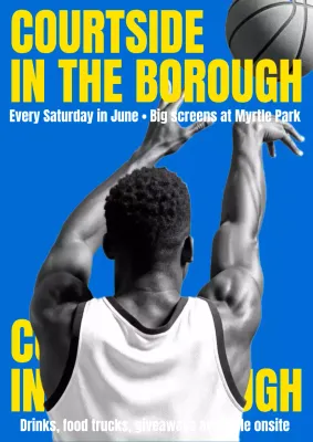 Blue Modern Basketball Event Promotion Poster