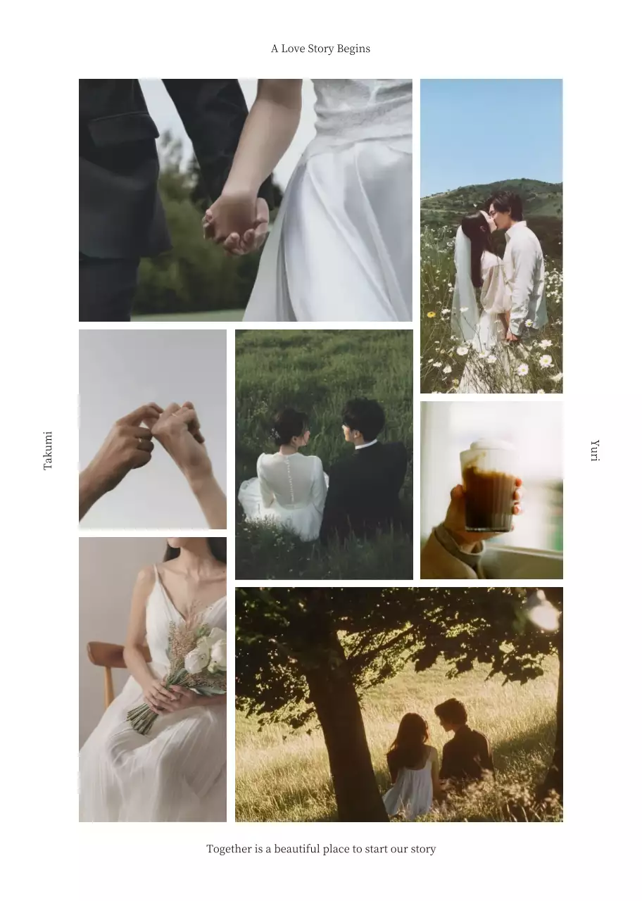 緑 クラシック 結婚式 招待状 ミニマル感性プロフィールブック