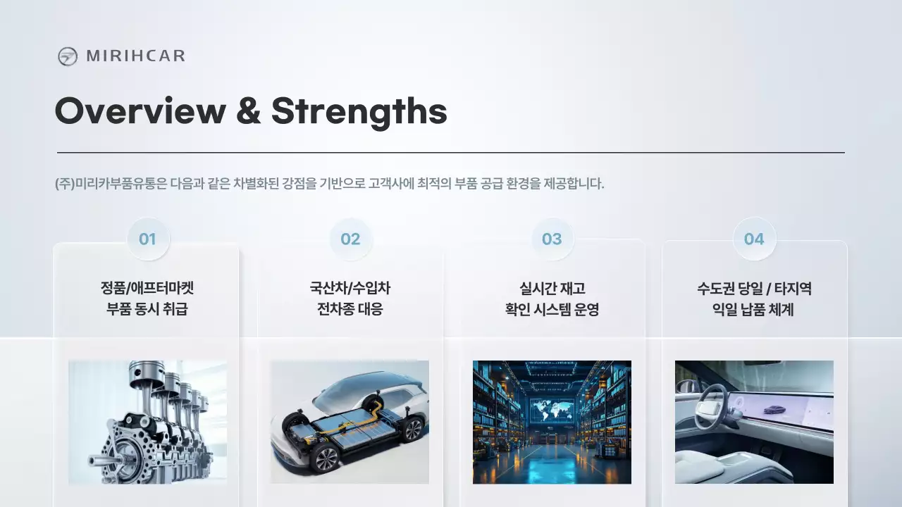 회색의 모던한 자동차 부품 공급 제휴 제안서