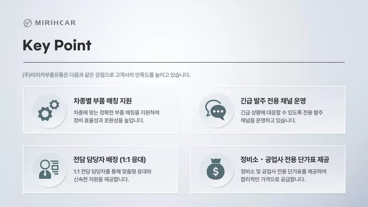 회색의 모던한 자동차 부품 공급 제휴 제안서