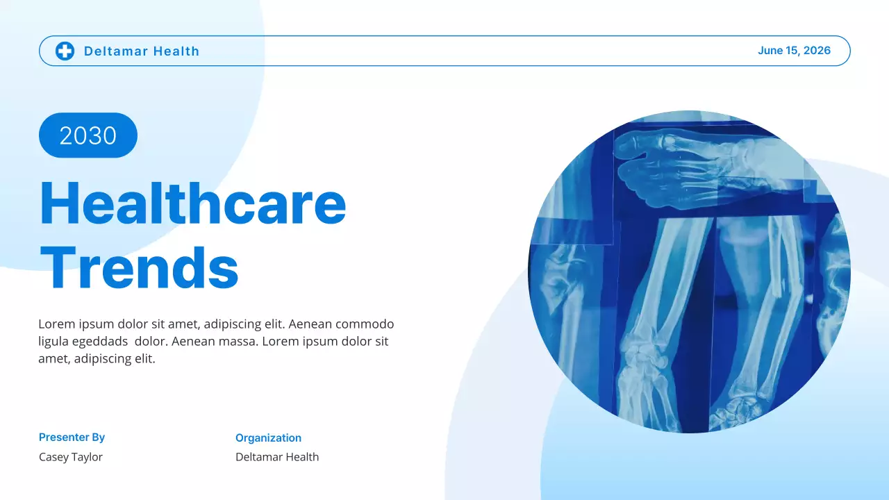 Blue and White Modern Healthcare Trends Presentation