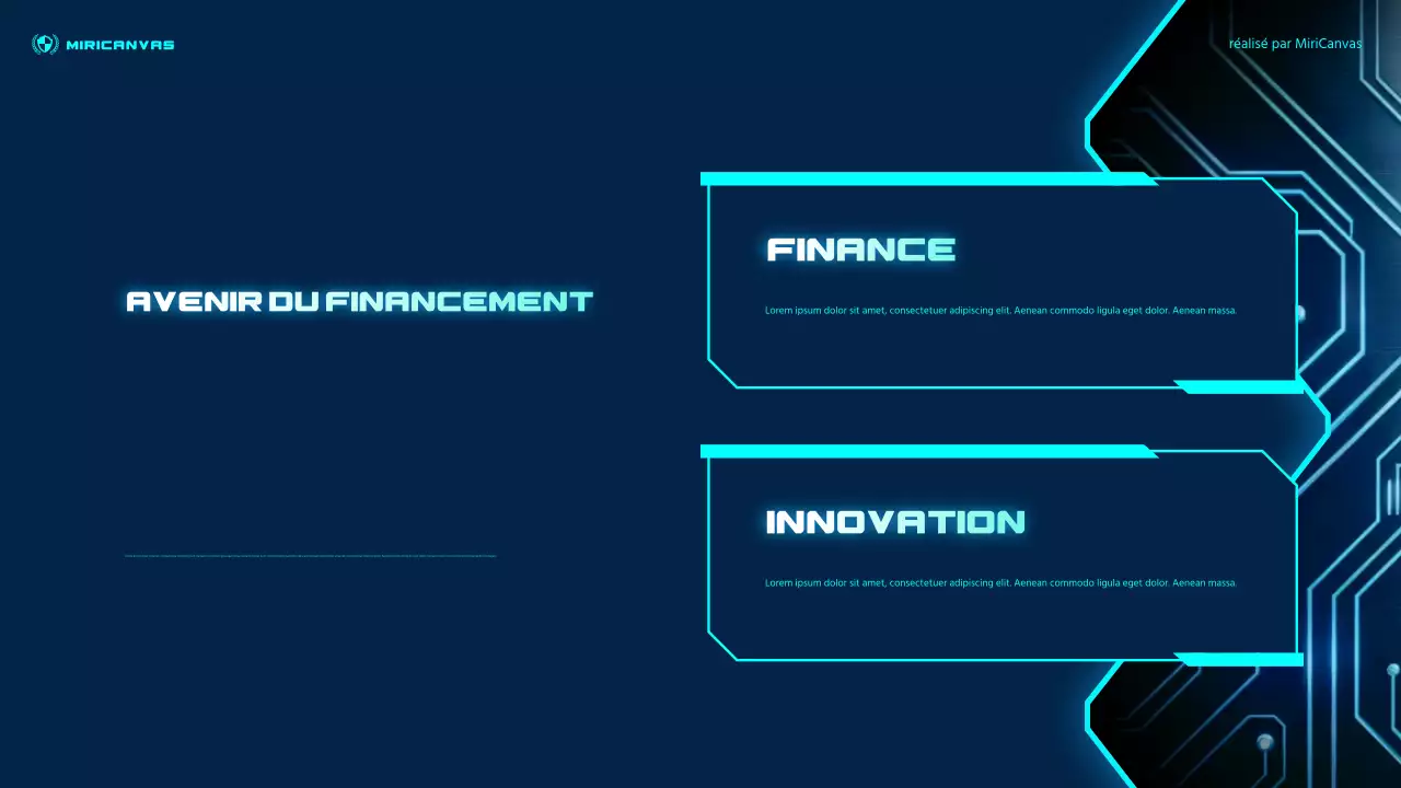 Présentation de la finance futuriste bleue