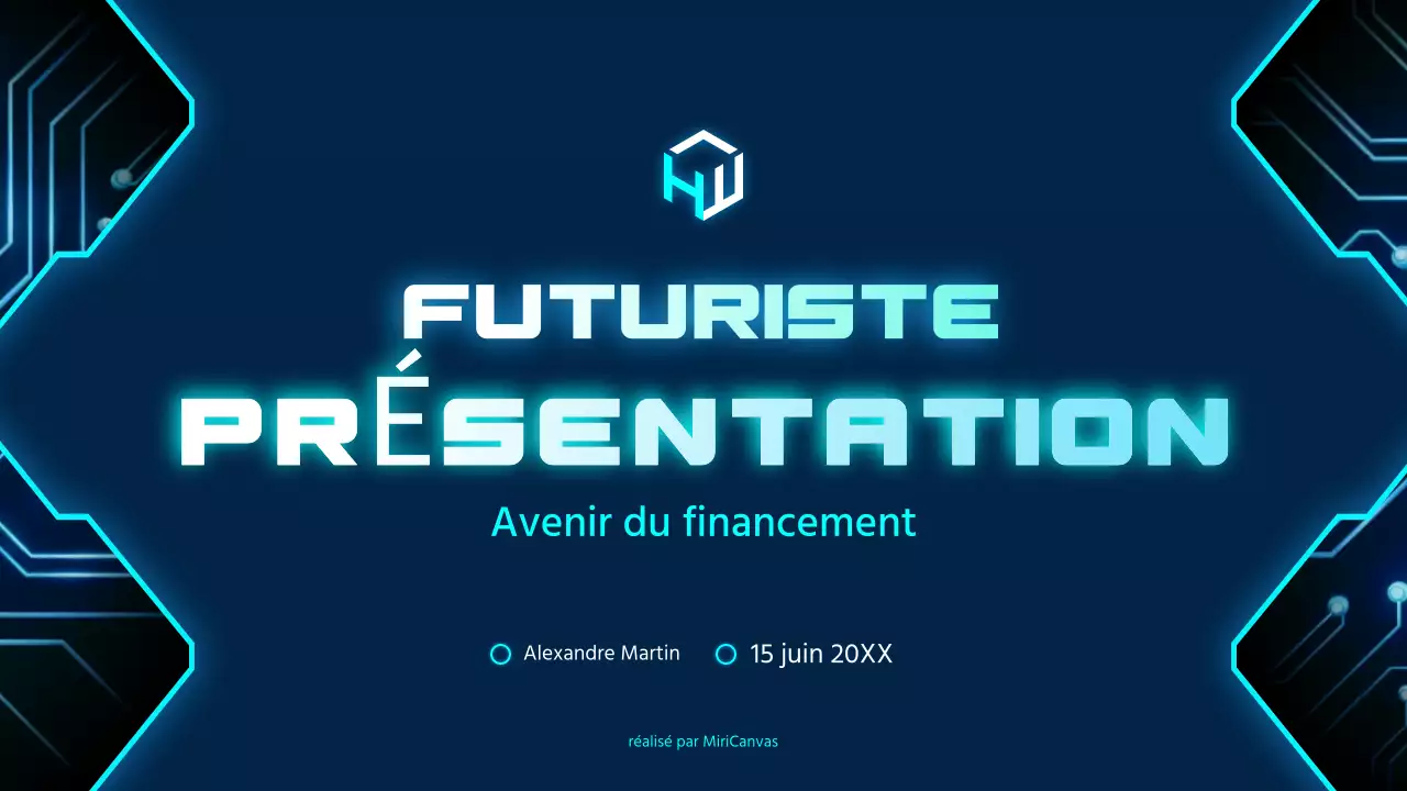 Présentation de la finance futuriste bleue