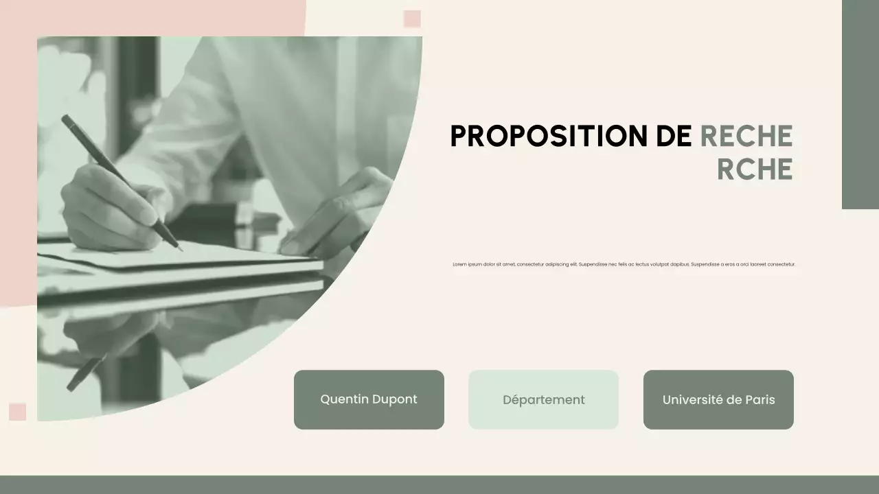 Présentation de la proposition de recherche