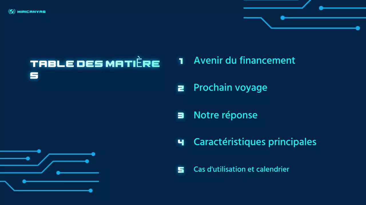 Présentation de la finance futuriste bleue