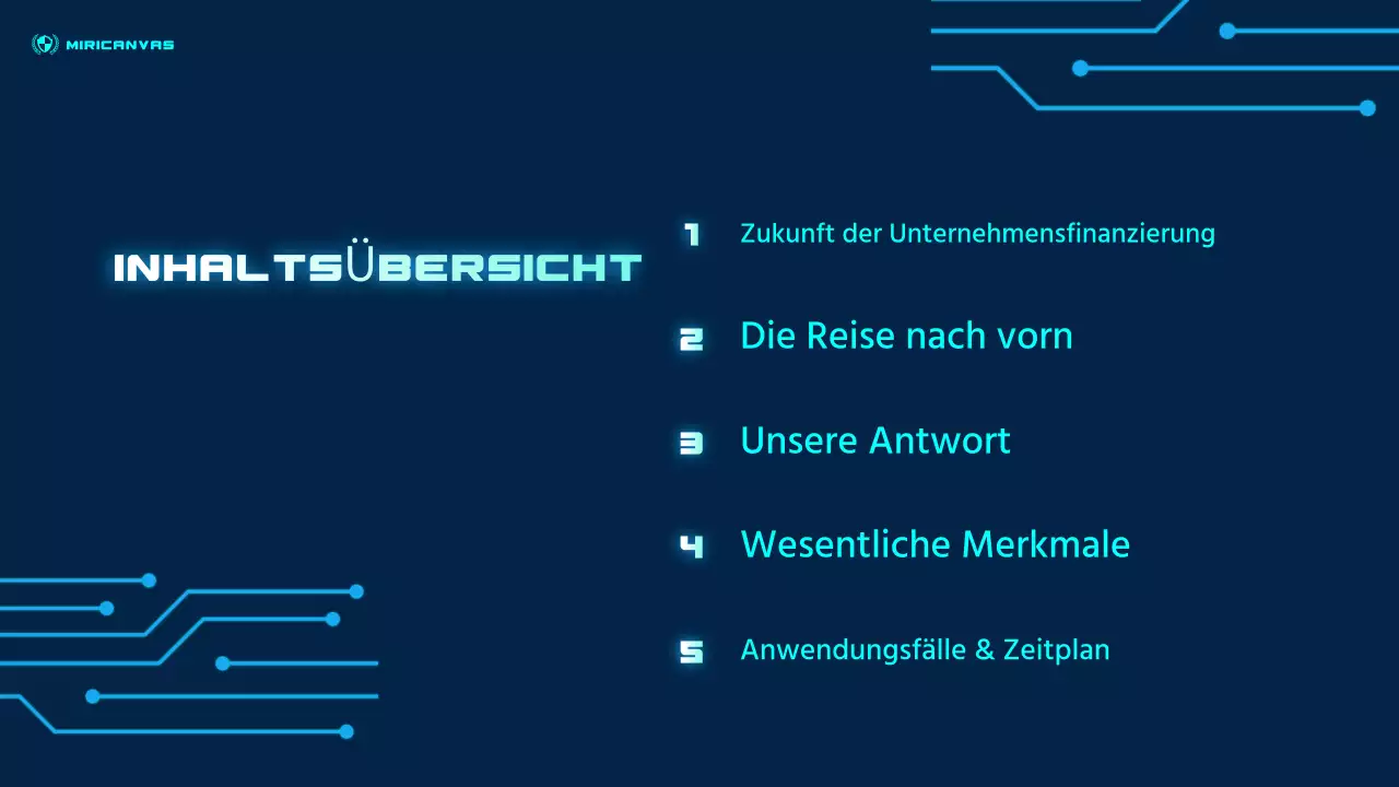 Blaue futuristische Finanzpräsentation