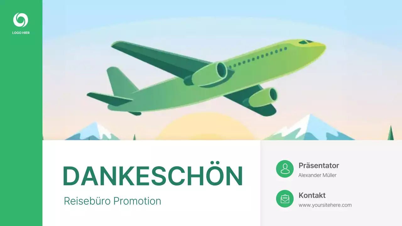 Grünes, modernes Reisen Präsentation